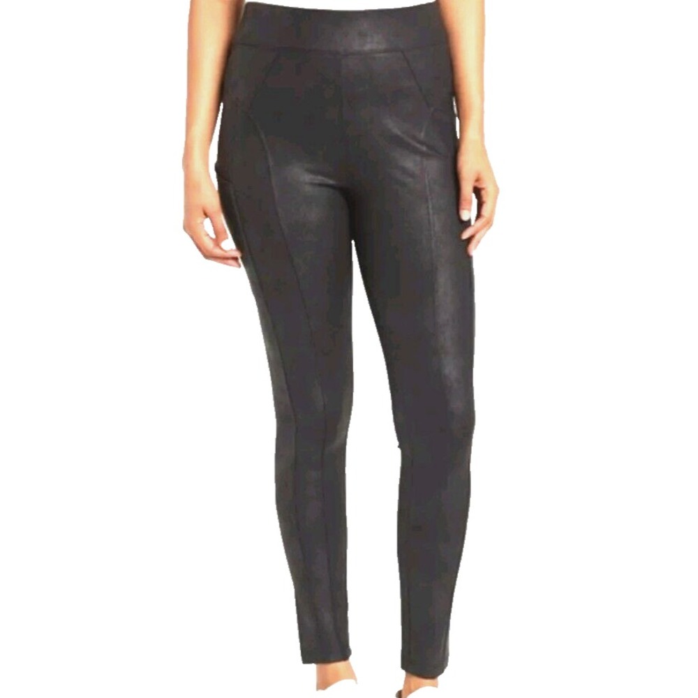 DEMOCRACY Pants Womens size Large 32x28 Ab Solution Pull On Faux Leather Ankle